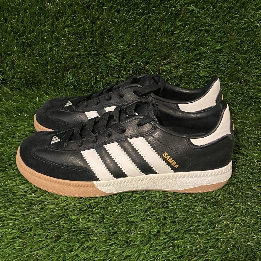 Adidas Samba Classic 034563 Black White Youth 1.5 Gum Leather Soccer Shoes OG